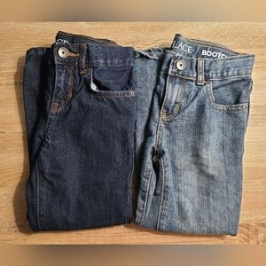 (3/$10) Boys Size 5 The Children's Place Boot cut Jeans, 2 Pairs